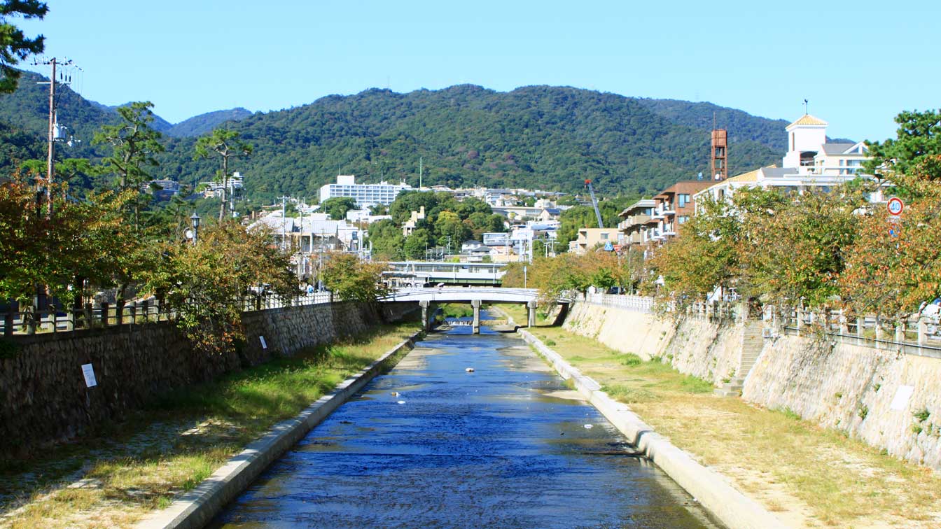 芦屋川畔